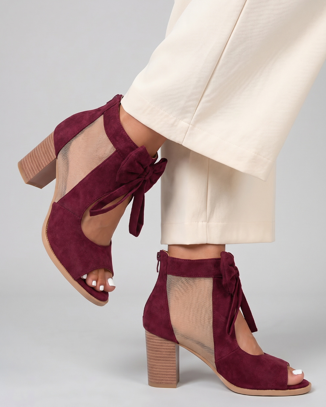 Norssa | Bow Tie Open Toe Block Heel Sandals