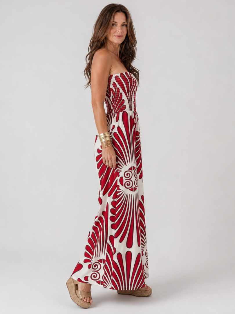 Juldra | Strapless Flowing Silhouette Maxi Dress