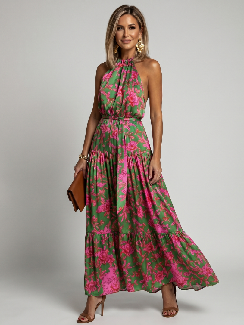 Solla | Draped Halter Midi Dress