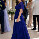 Taliamarie | Short Flutter Sleeve Defined Waist Maxi Dress