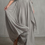Norarina | Layered Drape Cold Shoulder Top Wide Leg Set