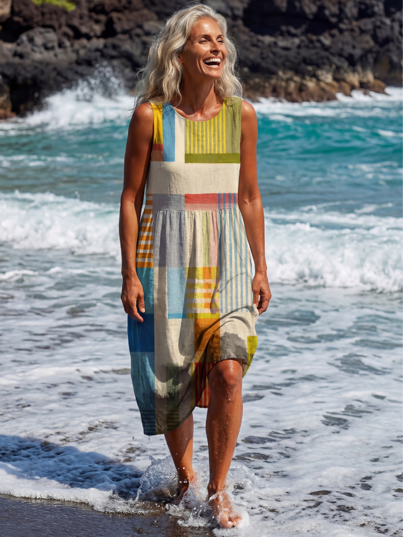 Faemarie | Painted Block Midi Dress