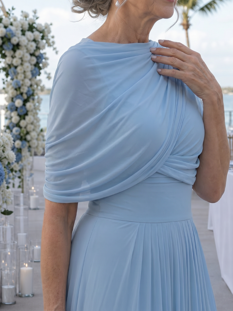 Larnia | One Shoulder Draped Bodice Maxi Dress