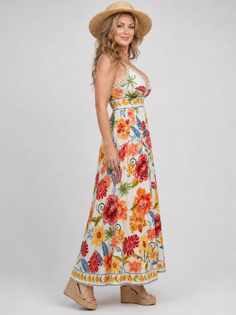 Cladra | Sleeveless Empire Waist Midi Dress