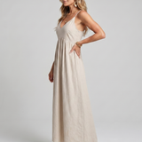 Esmessa | Spaghetti Strap Flowing Skirt Midi Dress