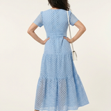 Camrina | V Neck Short Sleeve Tiered Midi Dress