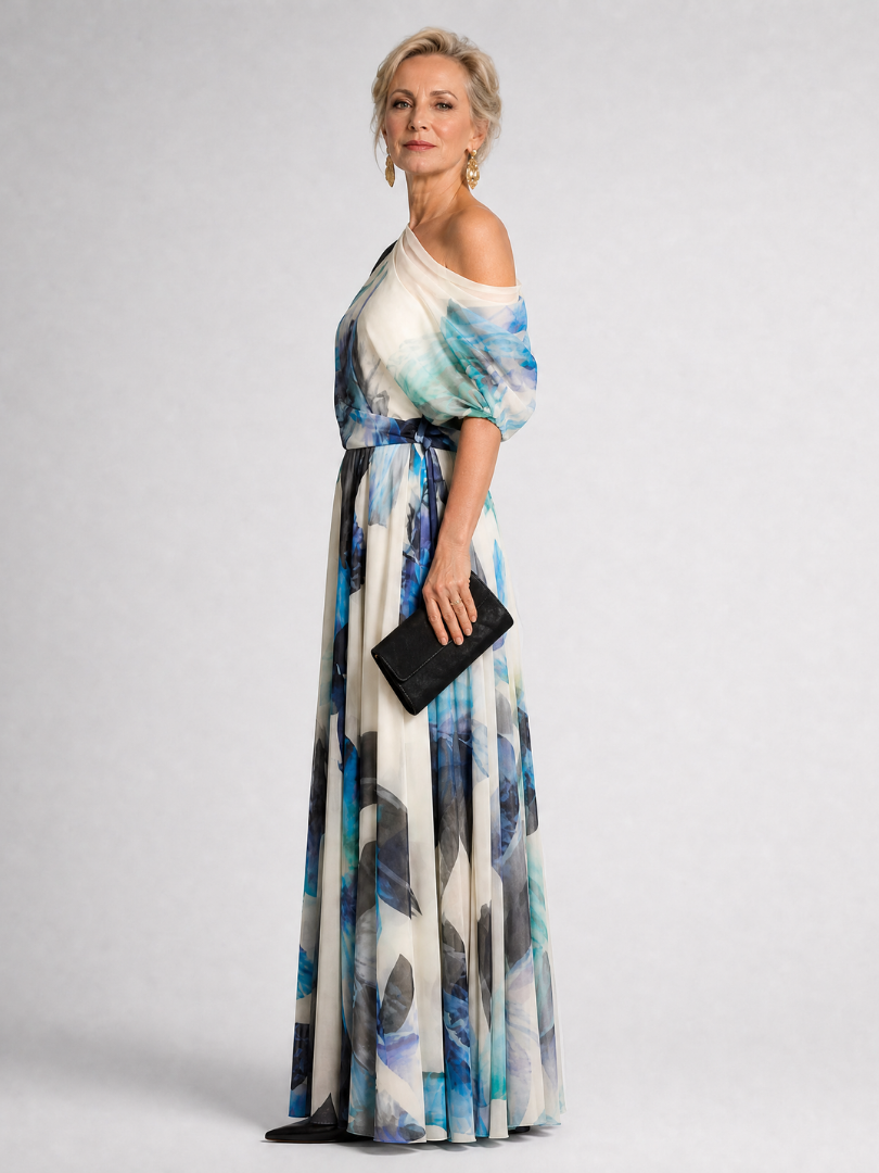 Fiosia | Off Shoulder Floral Print Maxi Dress