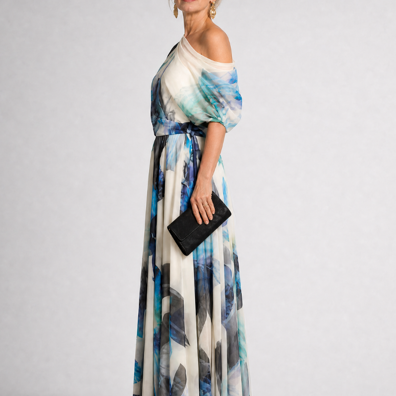 Fiosia | Off Shoulder Floral Print Maxi Dress
