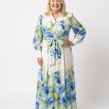 Liorandra | Long Sleeve Floral Button Front Maxi Dress