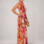 Norette | Halter Neck Floral Print Maxi Dress