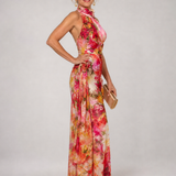 Norette | Halter Neck Floral Print Maxi Dress