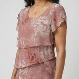 Solssa | Soft Motif Tier Knee Length Dress