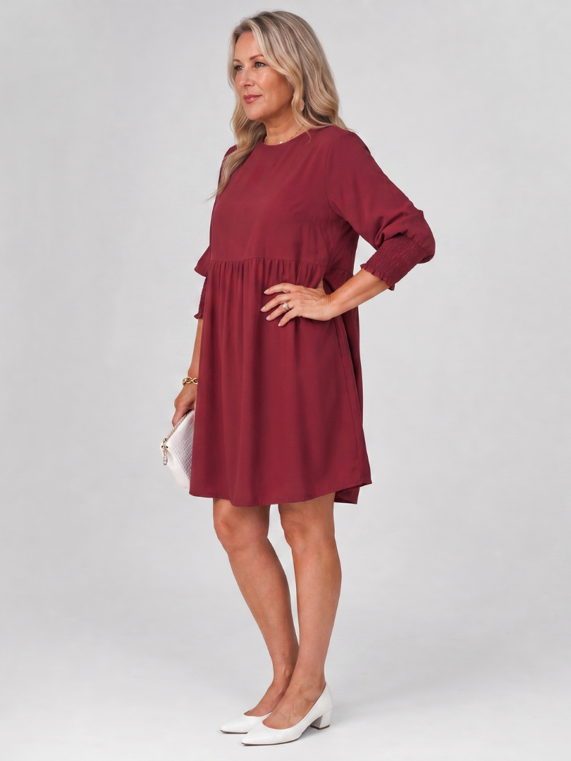 Gretawyn | Long Sleeve Smocked Cuffs Mini Dress