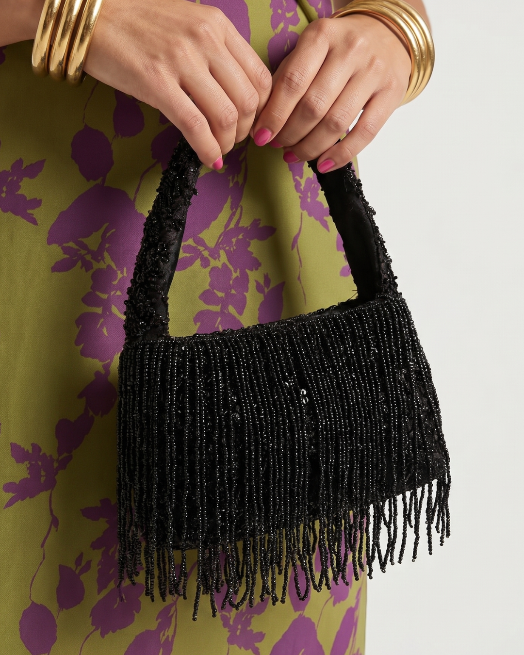 Fleurvia | Beaded Fringe Evening Handbag