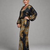 Zarney | Baroque Print Blouse And Wide Leg Pants Set