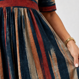 Verarose | One Shoulder Striped Midi Dress