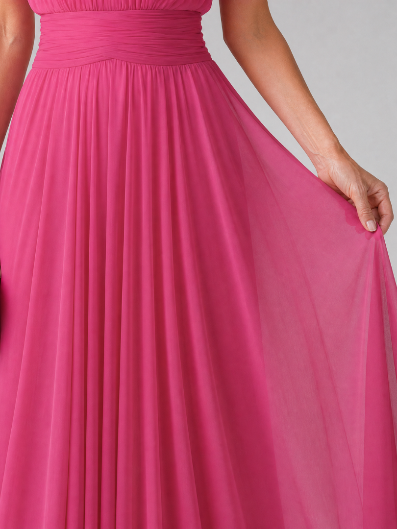 Hiladra | Sleeveless Gathered Waist Midi Dress