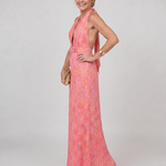 Sennavia | Pleated Halter Neck Sleeveless Maxi Dress