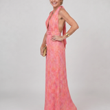 Sennavia | Pleated Halter Neck Sleeveless Maxi Dress