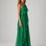 Vidalette | One Shoulder Ruffle Maxi Dress