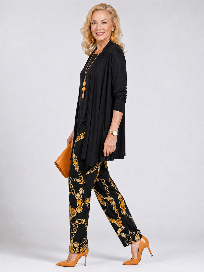 Bribelle | Layered Tunic And Printed Pant Set