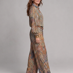 Mirbeth | Ornate Paisley Print Blouse And Wide Leg Pants Set