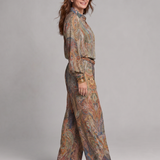 Mirbeth | Ornate Paisley Print Blouse And Wide Leg Pants Set