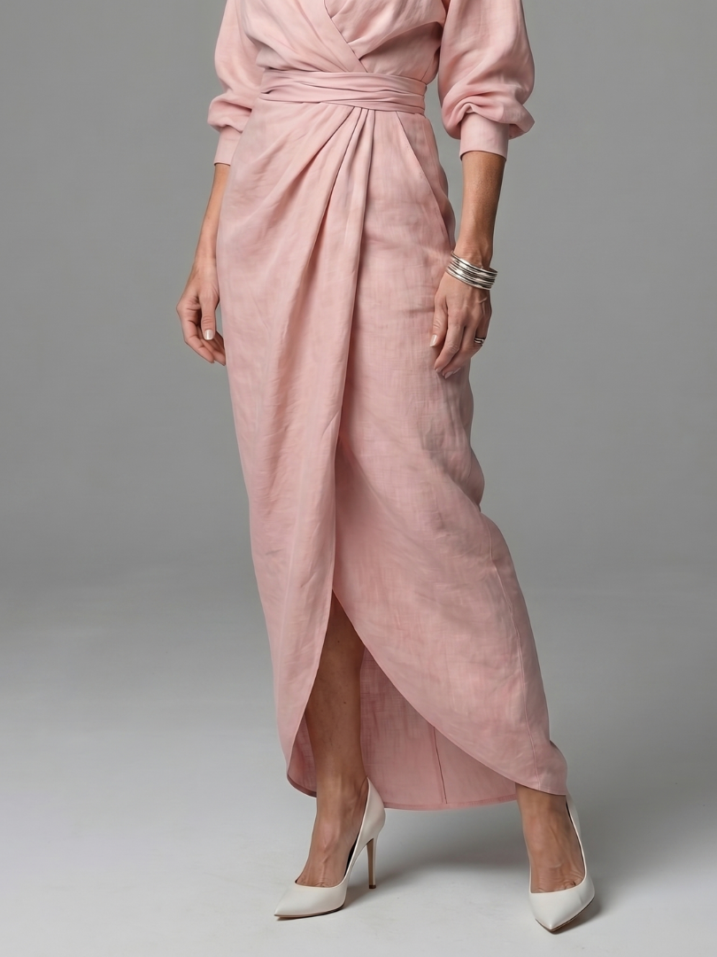 Giandra | Diagonal Drape Maxi Dress