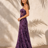 Calwynne | Floral Mesh Corset Maxi Dress