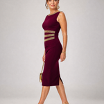 Wrennania | Metallic Trim Sleeveless Midi Dress