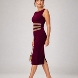 Wrennania | Metallic Trim Sleeveless Midi Dress