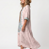 Giada | Embroidered Panel Relaxed Pocket Midi Dress
