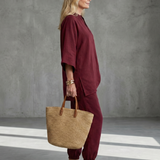 Perrina | V Neck Tunic Gathered Trouser Set