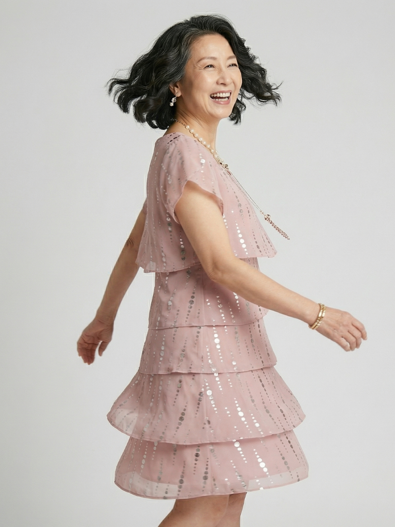 Hilawynne | Poised Dot Line Knee Length Dress