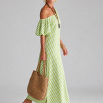 Vesrose | Striped Empire Waist Midi Dress
