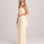 Veletta | Watercolor Floral One Shoulder Halter Maxi Dress