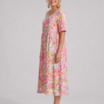 Dalnia | Printed Half Sleeve Midi Dress
