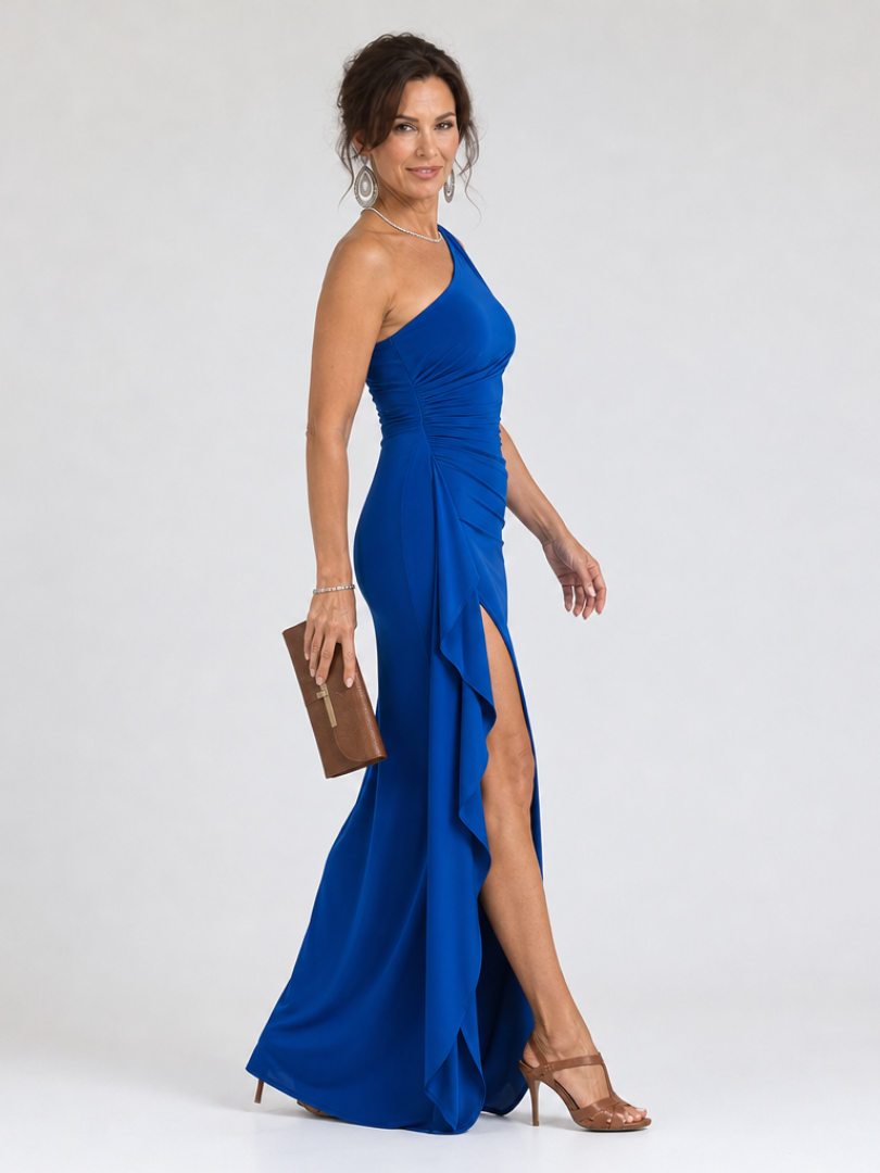 Talsette | One Shoulder High Side Slit Maxi Dress