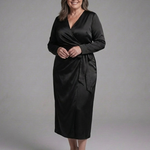 Corassa | Long Sleeve Wrap Tie Midi Dress