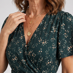 Dahrina | Floral Wrap Tie Midi Dress