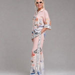 Lilabelle | Scenic Print Button Front Shirt And Wide Leg Pants Set