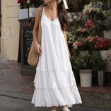 Celda | Spaghetti Strap Tiered Lace Layers Midi Dress