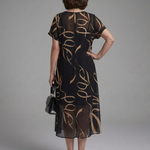 Serasia | Short Sleeve Abstract Midi Dress