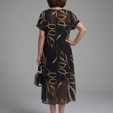 Serasia | Short Sleeve Abstract Midi Dress