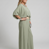 Rosetta | One Shoulder Wide Sleeve Top And Wide Leg Pants Set