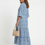Deldra | Diamond Print Tiered Midi Dress