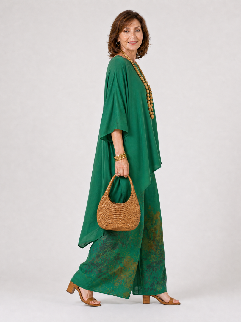 Renssa | High Low Tunic And Wide Leg Pant Set