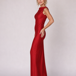 Talette | Sleeveless Boat Neck Fitted Maxi Dress
