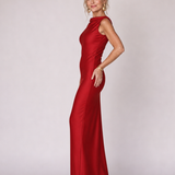 Talette | Sleeveless Boat Neck Fitted Maxi Dress