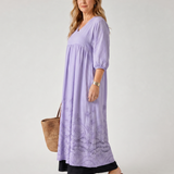 Clasette | Embroidered Hem Everyday Pocket Midi Dress